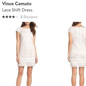 Vince Camuto lace shift dress. Worn once. Size 6P